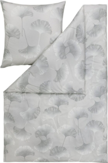 Estella Bettwäsche Jersey Isabella 155x200 + Kissen 80x80 Floral platin, Baumwolle, 2 teilig, Jersey bettwäsche 155x200 baumwolle sale warm baumwolle bettwäsche