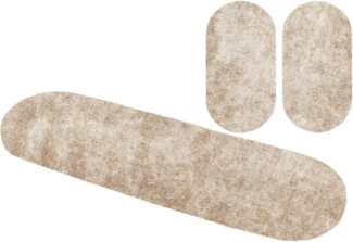 Bruno Banani Hochflor-Bettumrandung Dana Teppich, leichter Glanz, Höhe 30 mm, (3-tlg), unifarben, Mikrofaser, pflegeleicht, Bettvorleger, Schlafzimmer