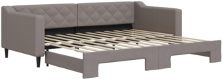 vidaXL Tagesbett Ausziehbar Taupe 90x200 cm Stoff 3197429