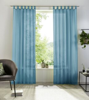 my home Gardine XANA mit Ösen, Kräuselband oder Schlaufen, Schlaufen (1 St), halbtransparent, Voile, Bestseller, einfarbig, 1 bzw. 2 Schals, pflegeleicht, Schal