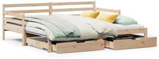 vidaXL Tagesbett Ausziehbar mit Schubladen ohne Matratze 80x200 cm 3302173