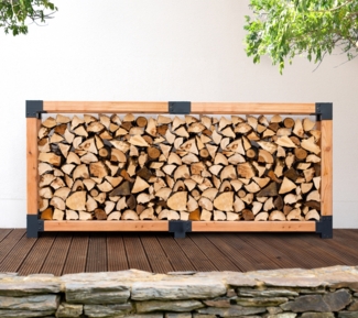 Westmann Lärchenholz Kaminholzregal Michel 5 | Außenbereich | Natur | 258x40x120 cm