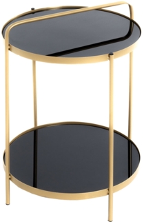 Beistelltisch Willy / Wakefield, Schwarz, Gold