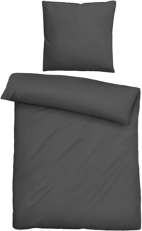 biberna Tencel Bettwäsche UNI, titanium, 1 x 155 x 220 cm + 1 x 80 x 80 cm