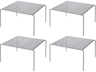 mDesign Geschirrablage Küchenregal Aufbewahrung Organizer 4er Set Metall Graphit