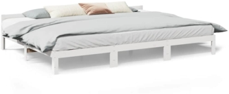 vidaXL Familienbett ohne Matratze Weiß 270x200 cm Massivholz Kiefer 3324575