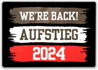 speecheese Schneidebrett St Pauli Aufstieg 2024 Schneidebrett aus Glas mit Spruch We're back