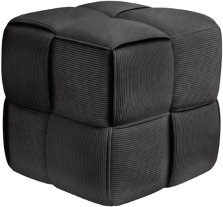 CLP Sitzhocker Forinta, hochwertiger Cordstoff, moderner Stil, bequem und elegant,dunkelgrau