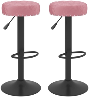 vidaXL Barhocker 2 Stk. Rosa Samt 333000