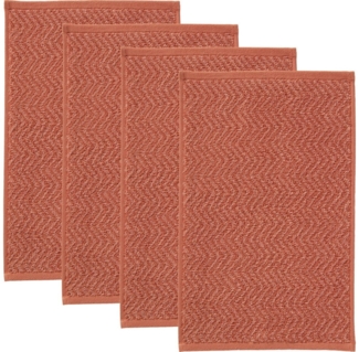 REDBEST Gästehandtuch Gästetuch "Palmdale" 4er-Pack, Frottier, Walk-Frottier gemustert