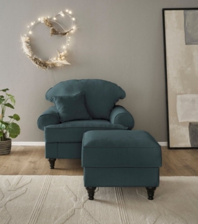 Home affaire Sessel WESTMINSTER (Set, 2-St, 1Sessel, 1 Hocker), mit Federkern-Polsterung