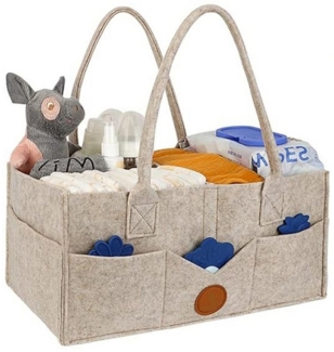 Coonoor Allzweckkorb Baby Windeltasche, mit abnehmbaren Fächern, Aufbewahrungskorb für Babyartikel, tragbarer Allzweckkorb