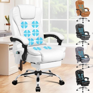 ALFORDSON Ergonomischer Bürostuhl mit Wärmemassagefunktion PU-Leder