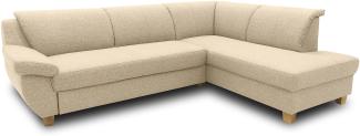 DOMO Collection Ecksofa Panama, klassisches Ecksofa in L-Form, Eckcouch, Sofa Couch, Ecke 254x186 cm in beige