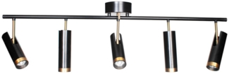 By Rydéns 4201610-4002 Puls Bar Spotlight 5-flammig schwarz matt gold 110cm