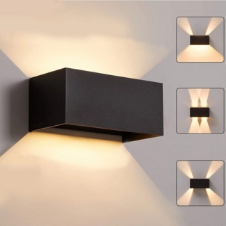 oyajia Außen-Wandleuchte Modern Quader LED Wandlampe 30cm, Außen/Innen Aluminium-Wandleuchte, LED fest integriert, Warmweiß, IP65 Wasserdichte, für Schlafzimmer, Wohnzimmer, Hotel, Terrasse