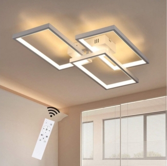 ZMH LED Deckenleuchte Wohnzimmer Modern Deckenlampe Dimmbar mit Fernbedienung Büro, Augenschutz, Einfache Installtion, LED fest integriert, 3000-6500K, Schlafzimmerlampe aus Metall für Esszimmer Flur