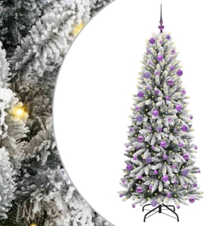 vidaXL Künstlicher Weihnachtsbaum mit 300 LEDs mit Ständer Weiß 180 cm 3396051