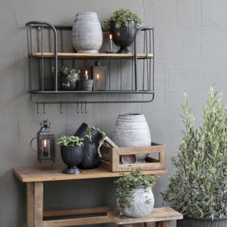 Annimuck Wandregal Chic Antique Regal mit 5 Haken H50/L79/B22 cm antique schwarz, 1-tlg.