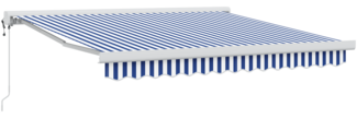 vidaXL Automatische einziehbare Markise Blau und Weiß 300x250 cm 3329908
