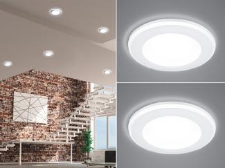 TRIO Leuchten LED Einbaustrahler, LED fest integriert, Warmweiß, Deckeneinbauleuchten 2er Set, Einbau Decken-spot Weiß für die Decke