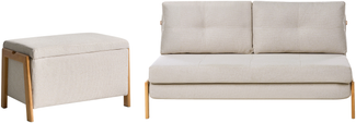 Sofa Set 3-Sitzer EDLAND Stoff Hellbeige mit Bank