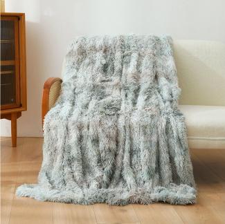 Wohndecke Kuscheldecke, Flauschige Decke, Wendedecke mit Langen Haaren, zggzerg