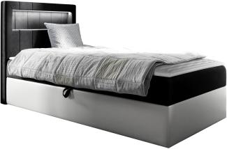 Boxspringbett 'Gladino Junior 1' schwarz 100 x 200 cm Links