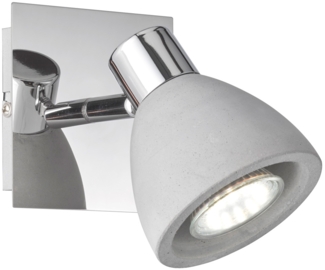 Retro Wandstrahler Silber Chrom mit Lampenschirm Beton, Breite 10cm