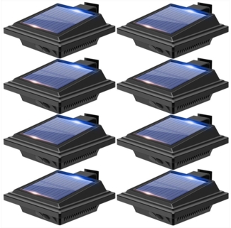 KingLux LED Dachrinnenleuchte 40LEDs Solar dachrinnenleuchten für außen mit Lichtsensor, Lichtsensor, LED fest integriert, Kaltweiss, Warmweiss