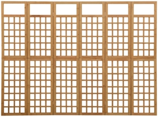 vidaXL Spalier/Paravent 6-teilig Massivholz Tanne 242,5x180 cm 316481