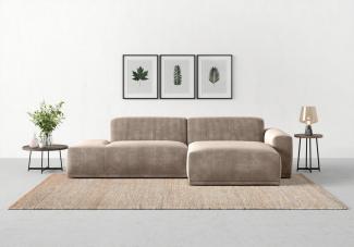 TRENDMANUFAKTUR Ecksofa Braga, mit hochwertigem Kaltschaum, L-Form, in Cord erhältlich, 2 Teile, modernes Sofa, Couch mit hohem Sitzkomfort, 275/72/160 cm (B/H/T)