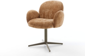 Drehstuhl Nube-Flex mit Armlehnen Chenille Rost Fußkreuz Effektfinish Titan 360° drehbar Taschenfederkern