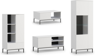 AX LIVING Möbel für das Wohnzimmer Queba 1 – Funktional Modern in Weiß