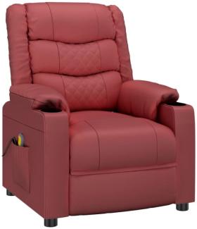 vidaXL Massagesessel Weinrot Kunstleder [348053]