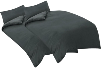 Bettdecke Flauschige Decke Bettwäsche 135x200 4teilig Grau Bettbezug Mikrofaser