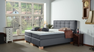 Meisterbetten Boxspringbett Wera 100x220 in KL-Fango, Matratzenbezug Nano, Komfortschaum-Topper