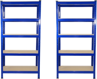 2 x T-RAX Blaue Lagerregale 75cm x 150cm x 30cm