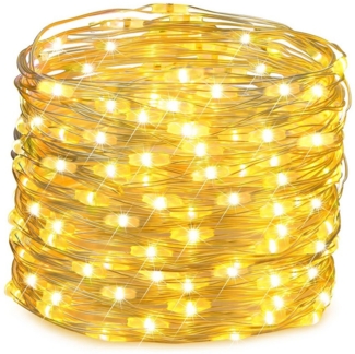 Salcar LED-Lichterkette 10m LED Lichterkette Outdoor Indoor USB Kupferdraht Weihnachtsdeko