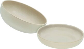 CreaTable Salatschüssel Uno, Steinzeug, (Set, 2-tlg), Vintage-Look, Ø 26 cm, Made in Europe