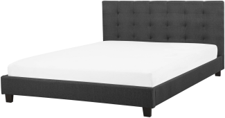 Wasserbett ROCHELLE 160 x 200 cm Stoff Dunkelgrau