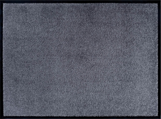 Teppich Boss waschbare In- & Outdoor Fußmatte Uni einfarbig (UV- und Witterungsbeständig, Rückseite gumiert) - 40x60x0,7cm - grau