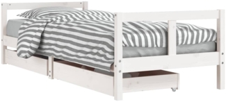 vidaXL Kinderbett mit Schubladen Weiß 80x200 cm Massivholz Kiefer 834406
