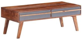 vidaXL Couchtisch Grau 110x50x40 cm Massivholz 286372