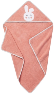 BabyCalin BBC303913 Gesticktes Badekap, 80x80 cm, Hase, Mehrfarbig, 1 Stück
