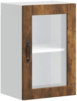 vidaXL Küchen-Hängeschrank mit Glastür Porto Räuchereiche 854012