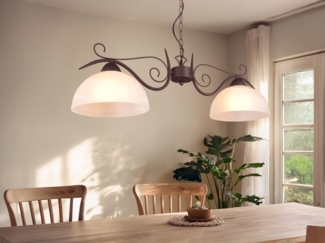 Reality Leuchten LED Pendelleuchte, LED wechselbar, Warmweiß, Landhaus-stil Lampe hängend über-n Esstisch & Kücheninsel, Breite 82cm