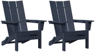 vidaXL Garten Lounge Möbel 2 pcs Marineblau 74.5 x 80.5 x 90cm Plastik 3335819