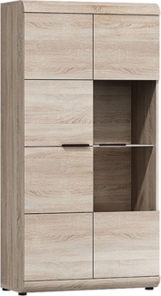 Glasvitrine Link Standvitrine 80cm Eiche Sonoma MDF