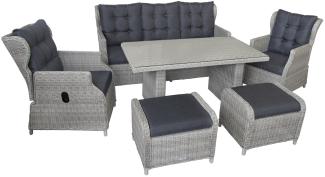 Bellavista Canelli Dininglounge, Polyrattan, grau, für 7 Personen